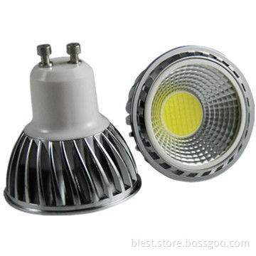 5W GU10 LED bulbs with 85-265V, DC12V working voltages, aluminum and PC body